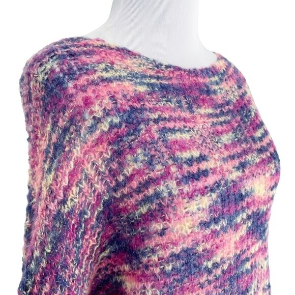 MISSGUIDED NWT Twist Back Oversize Jumper Multicolor Size US 4 Pink Purple Blue - Picture 3 of 9